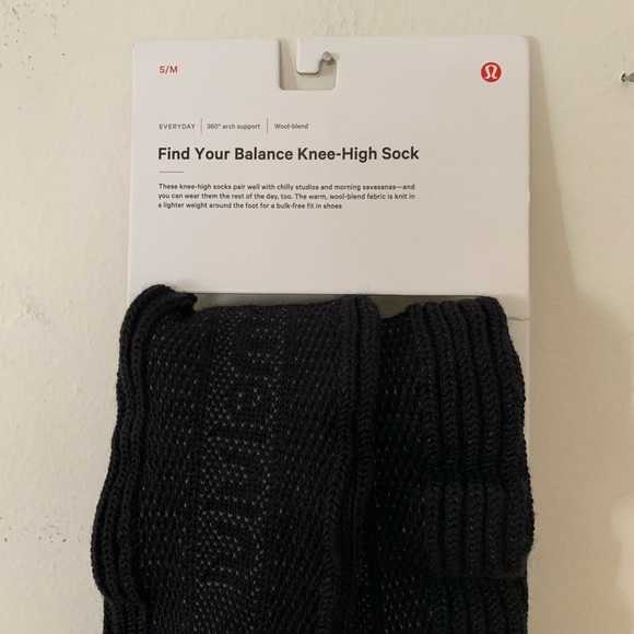 lululemon Find Your Balance Knee-High Sock in Black Size S/M Brand New NWT - Picture 2 of 16